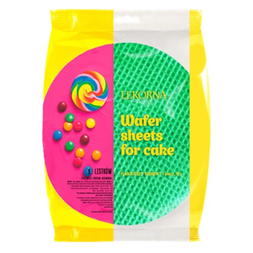 LEKORNA WAFLE TORTOWE OKRĄGŁE RAINBOW 90g