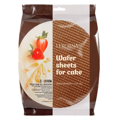 LEKORNA WAFLE TORTOWE OKRĄGŁE KAKAO 90g