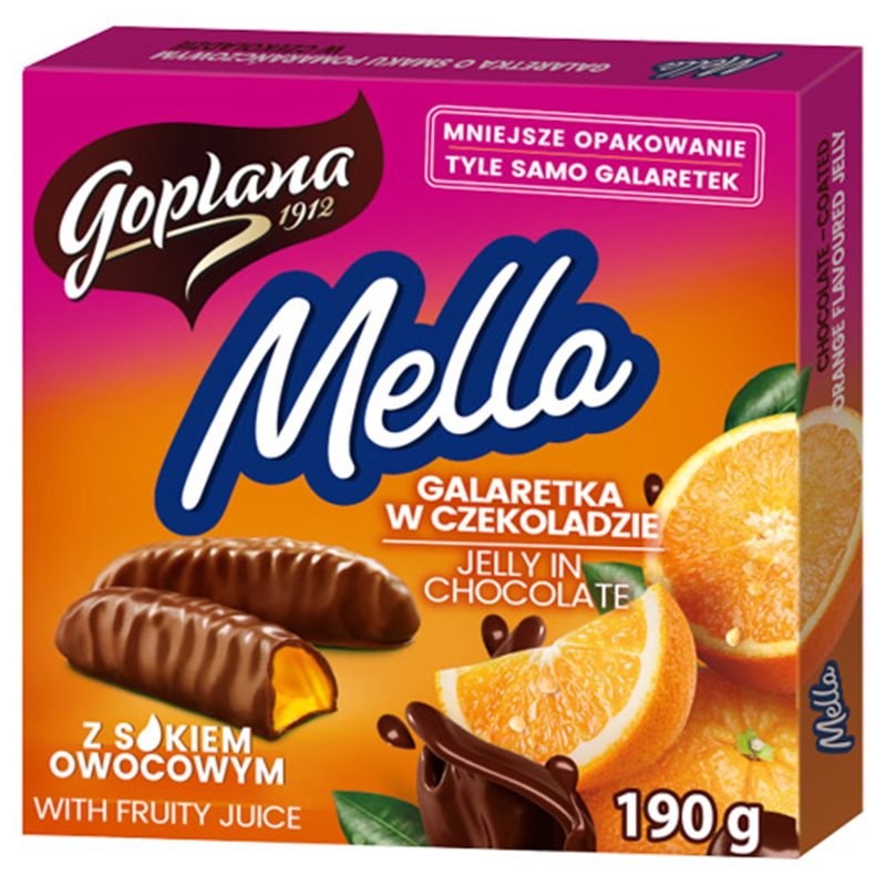 GOPLANA GALARETKA MELLA POMARAŃCZOWA W CZEK. 190g