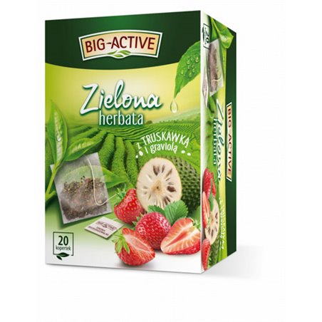HERBAPOL HERBATA BIG-ACTIVE ZIELONA Z TRUSKAWKĄI GRAVIOLĄ 30g