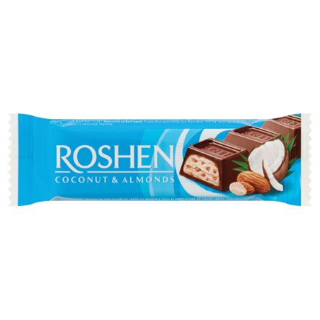 ROSHEN BATON CZEKOLADOWY Z KOKOSEM I MIGDAŁAMI 29g
