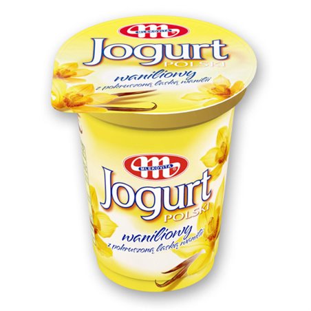 MLEKOVITA JOGURT POLSKI Z POKRUSZONĄ LASKĄ WANILII 350g