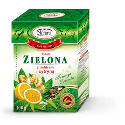 MALWA HERBATA ZIELONA Z IMBIREM I CYTRYNA LIŚĆ 100g