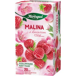 HERBAPOL HERBATA KWIATY POLSKIE MALINA Z DZIKĄ RÓŻĄ 20x2g 40g