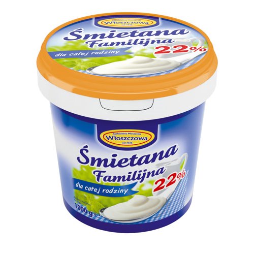 WŁOSZCZOWA ŚMIETANA 22% WIADERKO 1KG