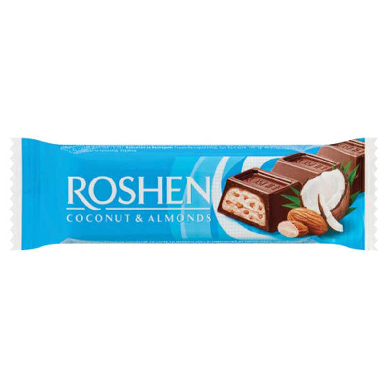 ROSHEN BATON CZEKOLADOWY Z KOKOSEM I MIGDAŁAMI 29g