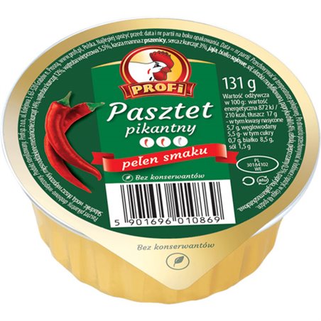 PROFI PASZTET Z DROBIEM I PIKANTNY 131g