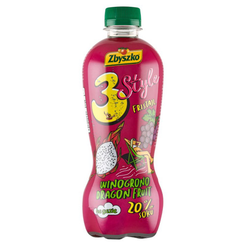 ZBYSZKO NAPÓJ STYLE WINOGRONO DRAGON FRUIT GAZ 400ML