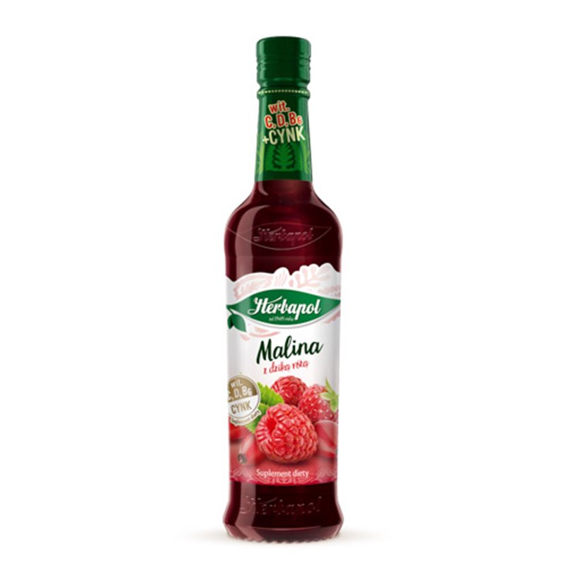 HERBAPOL SYROP MALINA Z DZIKĄ RÓŻA 420ML