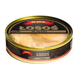 M&K RYBA ŁOSOŚ W OLEJU PRZEZROCZYSTE WIECZ. 160g