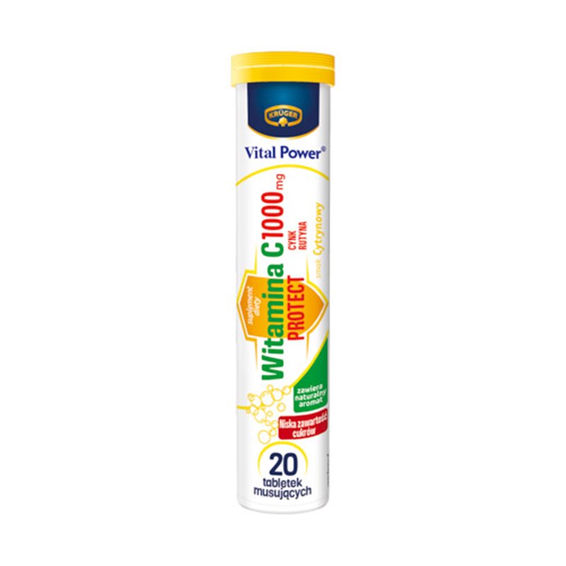 KRUGER TABLETKI MUSUJĄCE WITAMINA C 1000mg+CYNK+RUTYNA 80g