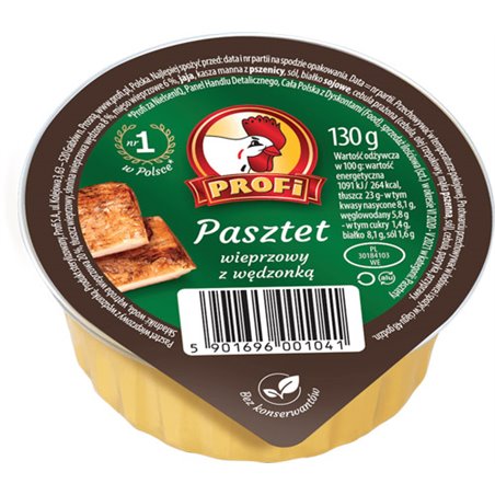 PROFI PASZTET WIEPRZOWY Z WĘDZONKĄ 130g