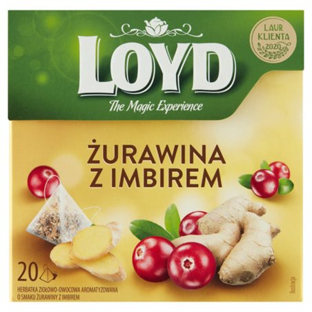 MOKATE HERBATA LOYD PIRAMIDKA ŻURAWINA I IMBIR 20x2g 40g