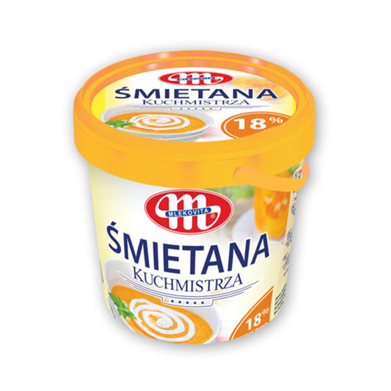 MLEKOVITA ŚMIETANA KUCHMISTRZA 18% TERMIZOWANA 1kg