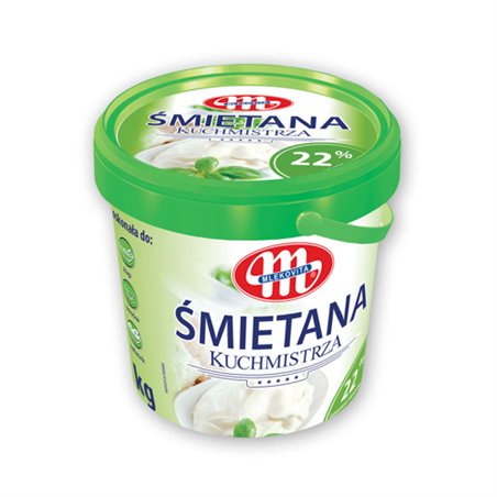 MLEKOVITA ŚMIETANA KUCHMISTRZA 22% TERMIZOWANA 1kg