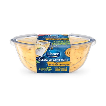 LISNER FILETY ŚLEDZIOWE W SOSIE MUSZTARDOWYM 280g