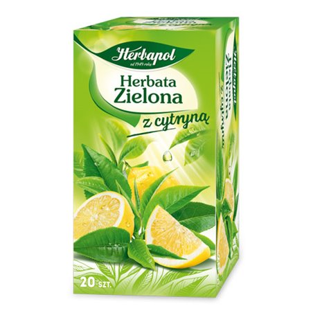 HERBAPOL HERBATA ZIELONA Z CYTRYNĄ 20x1,7g 34g
