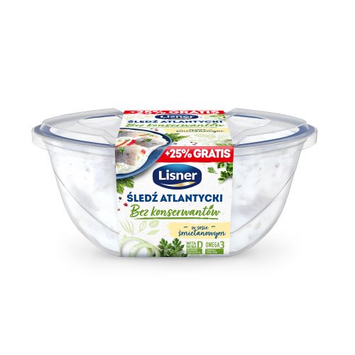 LISNER FILETY ŚLEDŹ ATLANTYCKI W ŚMIETANIE 280g+25% 350g