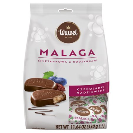 WAWEL CZEKOLADKI MALAGA TORBA 330g