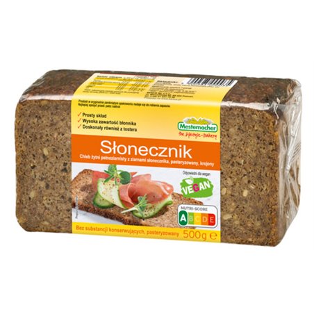 BENUS CHLEB ŻYTNI Z SŁONECZNIKIEM 500g