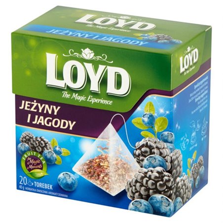 LOYD HERBATA PIRAMIDKA JEŻYNA & JAGODA 20x2g 40g