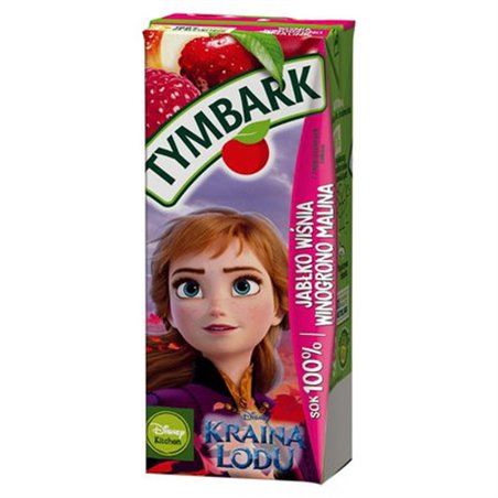 TYMBARK SOK KARTON MALINA JABŁKO WIŚNIA WINOGRON 200ml