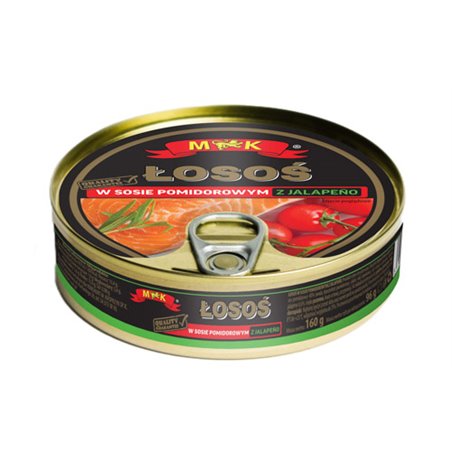 M&K RYBA ŁOSOŚ W SOSIE POMIDOROWYM Z JALAPENO 160g