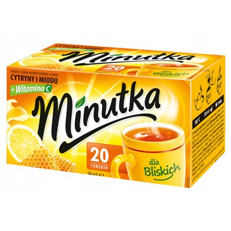 MOKATE HERBATA MINUTKA CZARNA Z MIODEM 20x1,7g 34g