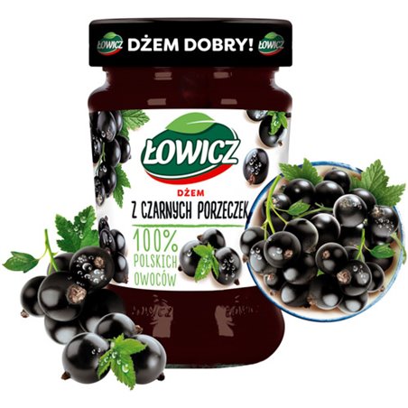 ŁOWICZ DŻEM CZARNA PORZECZKA 280g