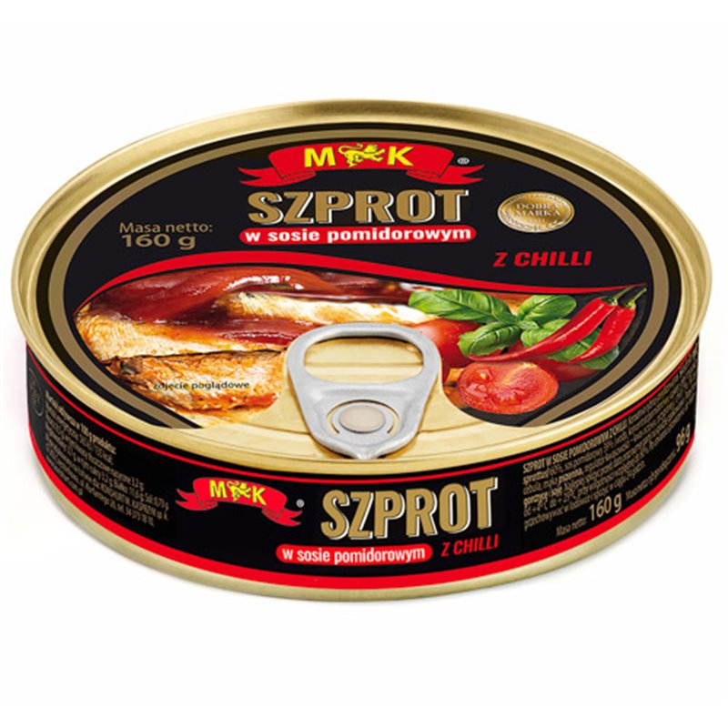 M&K RYBA SZPROT W PROMIDORACH Z CHILI 160g