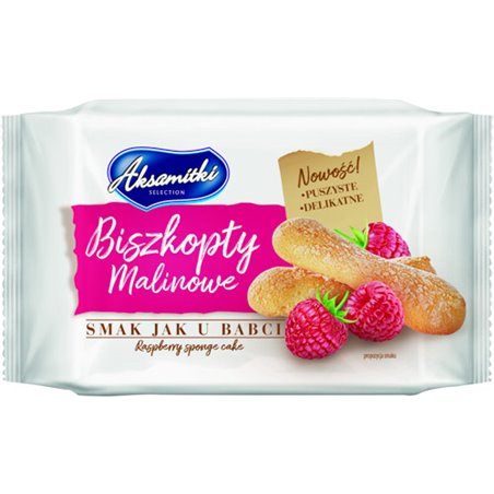 EUROSNACK BISZKOPTY AKSAMITKI MALINOWE 80g