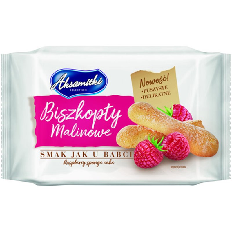 EUROSNACK BISZKOPTY AKSAMITKI MALINOWE 80g