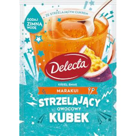 DELECTA KISIEL STRZELAJĄCY OWOCOWY KUBEK MARAKUJA 34g
