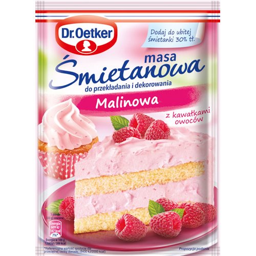 DR.OETKER MASA ŚMIETANKOWA MALINOWA Z OWOCAMI 86g