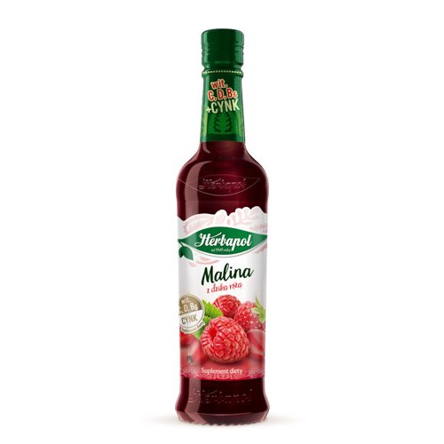 HERBAPOL SYROP MALINA Z DZIKĄ RÓŻA 420ML