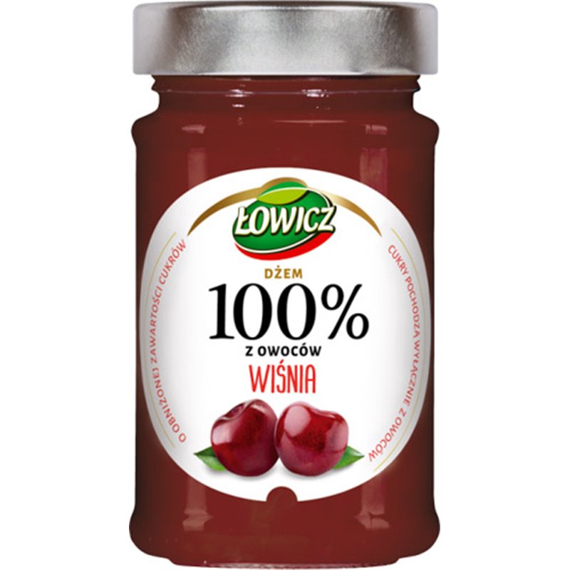 ŁOWICZ DŻEM 100% WIŚNIA 210g