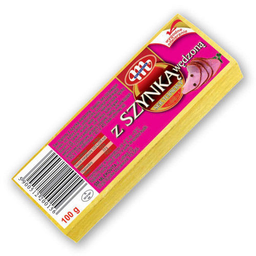 MLEKOVITA SER TOPIONY KOSTKA Z SZYNKĄ 100g