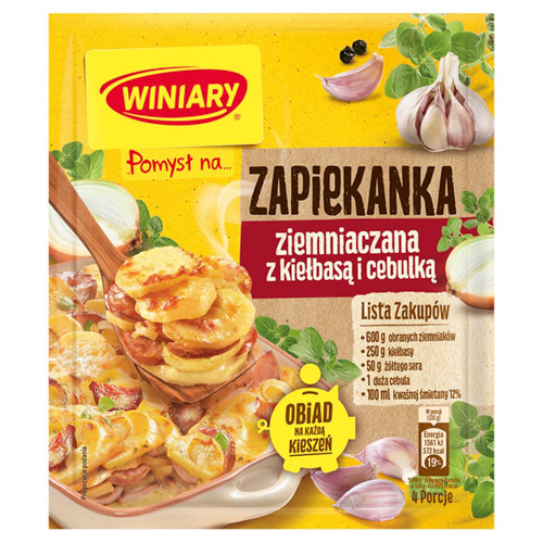 WINIARY POMYSŁ NA ZAPIEKANKĘ ZIEMNIACZANA Z KIEŁBASĄ I CEBULĄ 41g