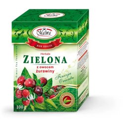 MALWA HERBATA LIŚĆ ZIELONA Z ŻURAWINĄ 100g