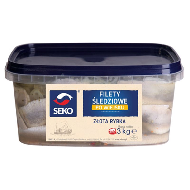 SEKO RYBA FILETY ŚLEDŹOWY W OLEJU WIEJSKIM ~2,5kg/3kg