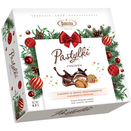ŚNIEŻKA CZEKOLADKI PASTYLKI Z MACZKIEM 180g