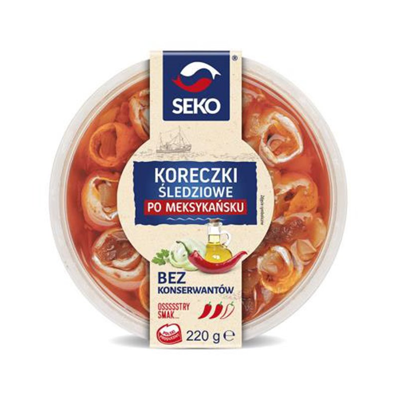 SEKO FILETY ŚLEDZIOWE KORECZKI MEKSYKAŃSKIE 220g