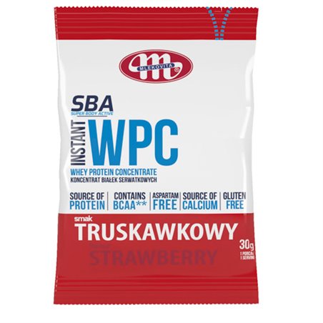 MLEKOVITA KONCENTRAT BIAŁKA SBA WPC TRUSKAWKA 30g