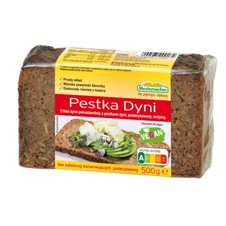 BENUS CHLEB ŻYTNI Z PESTKAMI DYNI 500g