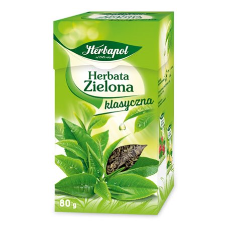 HERBAPOL HERBATA ZIELONA LIŚĆ 80g