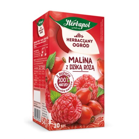 HERBAPOL HERBATA HERBACIANY OGRÓD MALINA Z DZIKĄ RÓŻĄ 20x2,7g 54g