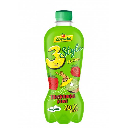 ZBYSZKO NAPÓJ 3 STYLE TRUSKAWKA KIWI 400ml