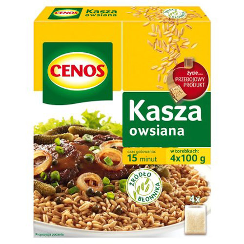 CENOS KASZA OWSIANA PĘCZAK PRAŻONA 4x100g 400g