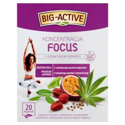 HERBAPOL HERBATA BIG-ACTIVE ZIELONA FOCUS Z KONOPIĄ 20x2g 40g