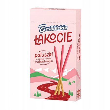 AKSAM PALUSZKI BESKIDZKIE W POLEWIE TRUSKAWKOWEJ 50g